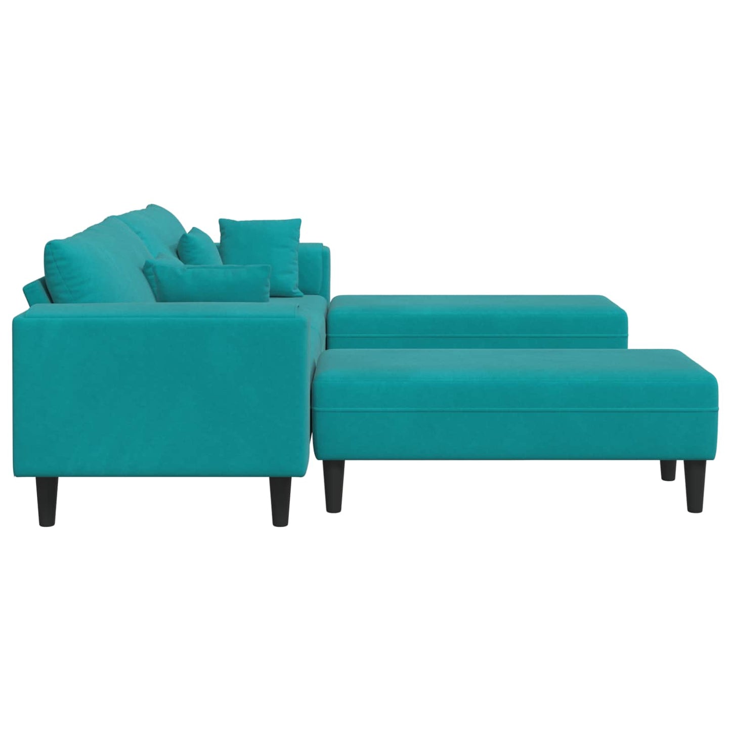 Sofa 3 pcs Türkis 250 x 188 x 76 cm Samt