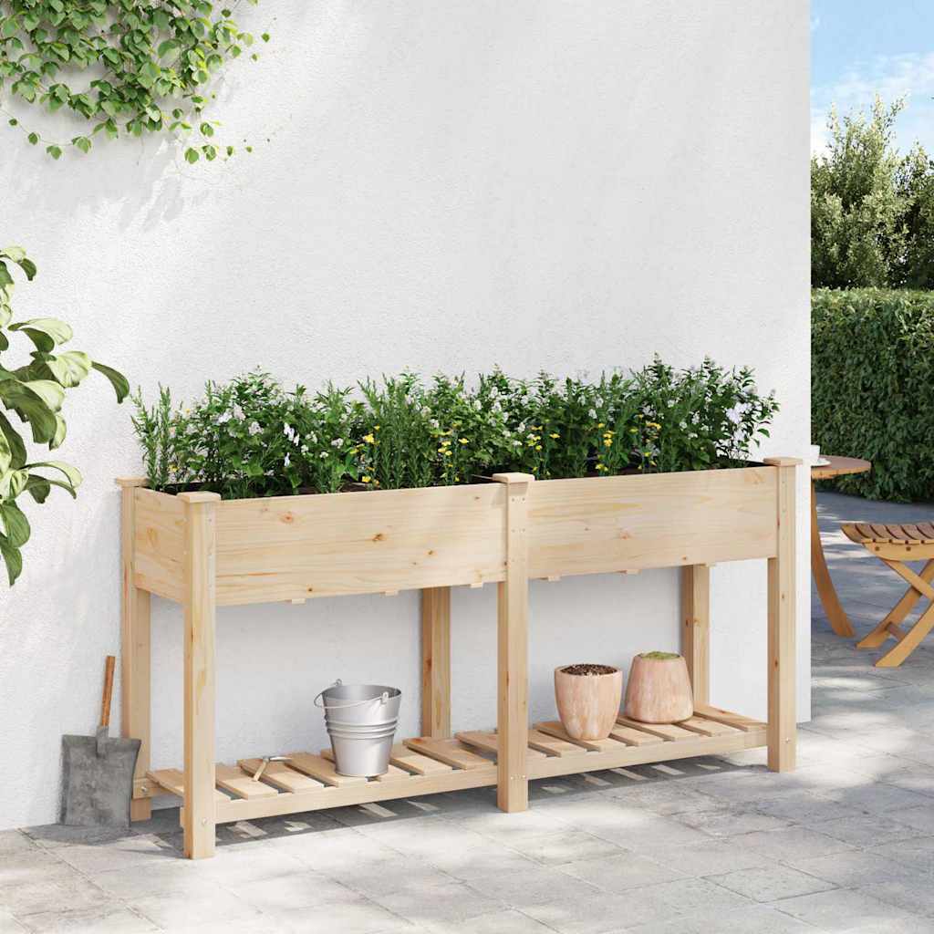 Garten-Pflanzgefäß mit Regal Beige 161 x 43 x 76,5 cm