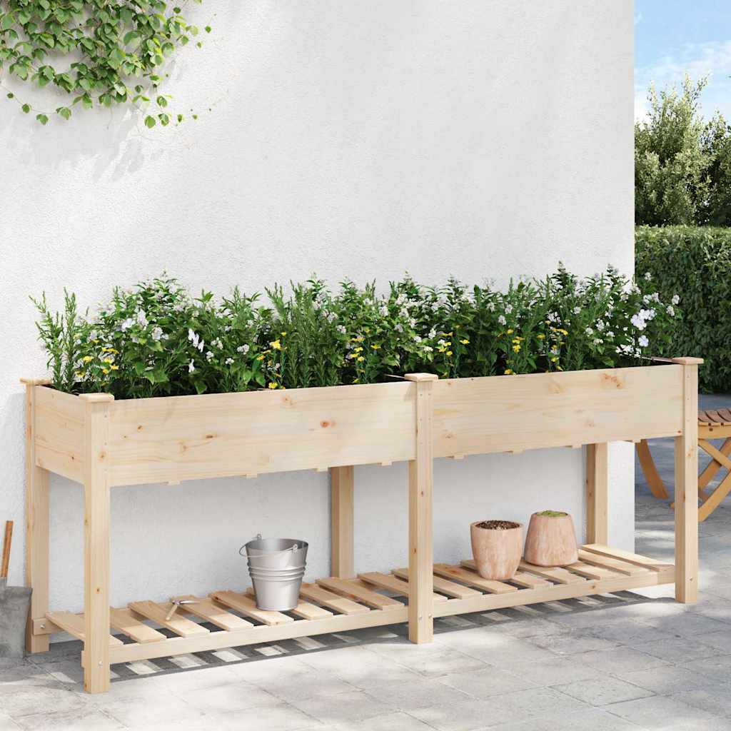 Garten-Pflanzgefäß mit Regal Beige 203 x 53 x 76,5 cm