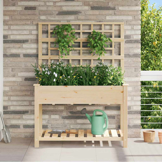 Garten-Pflanzgefäß mit Regal Beige 115 x 60,5 x 153 cm