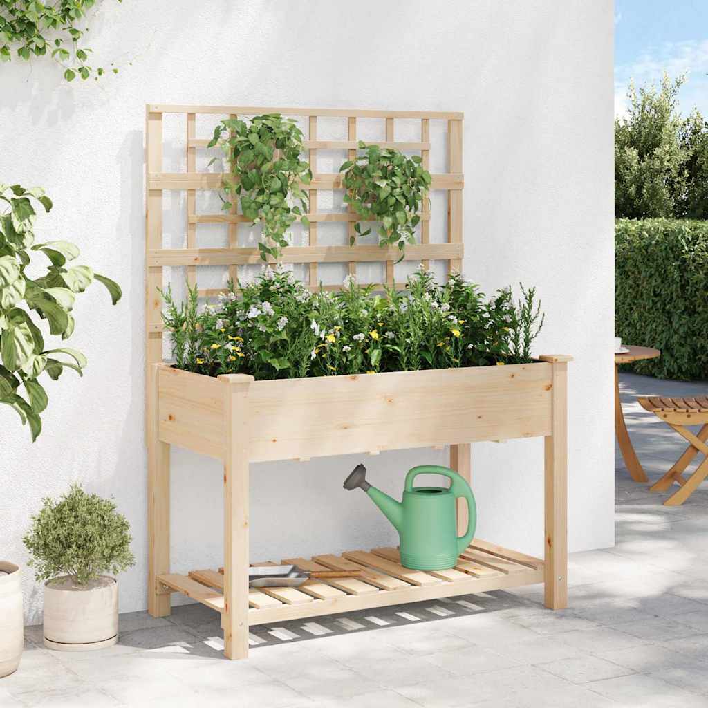 Garten-Pflanzgefäß mit Regal Beige 115 x 60,5 x 153 cm