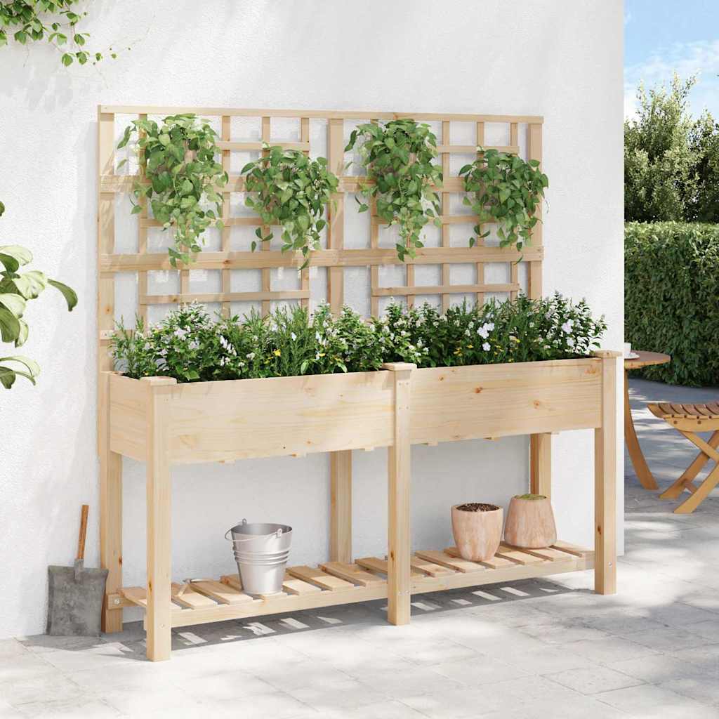 Garten-Pflanzgefäß mit Regal Beige 161 x 46 x 152,5 cm
