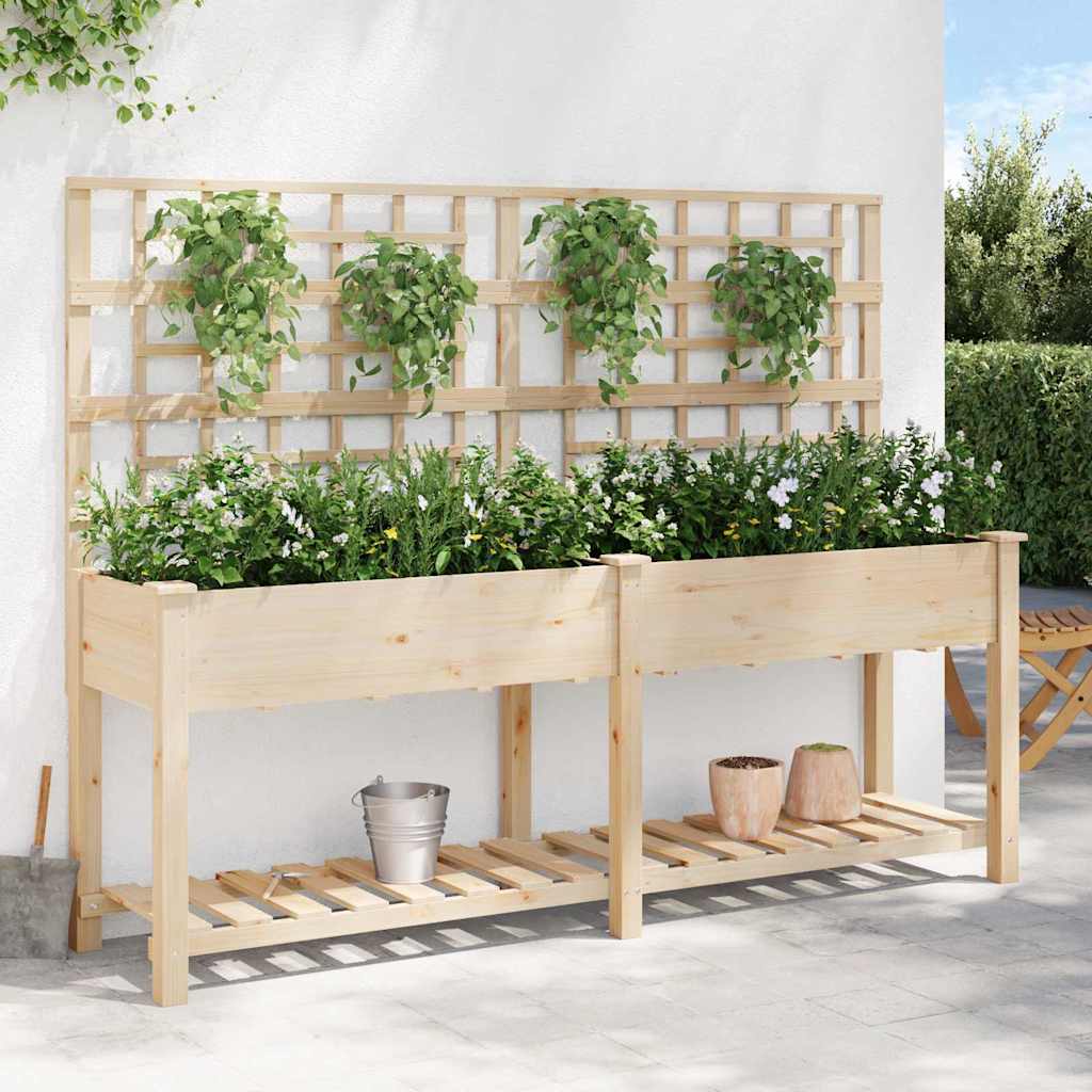 Garten-Pflanzgefäß mit Regal Beige 203,5 x 54 x 152,5 cm