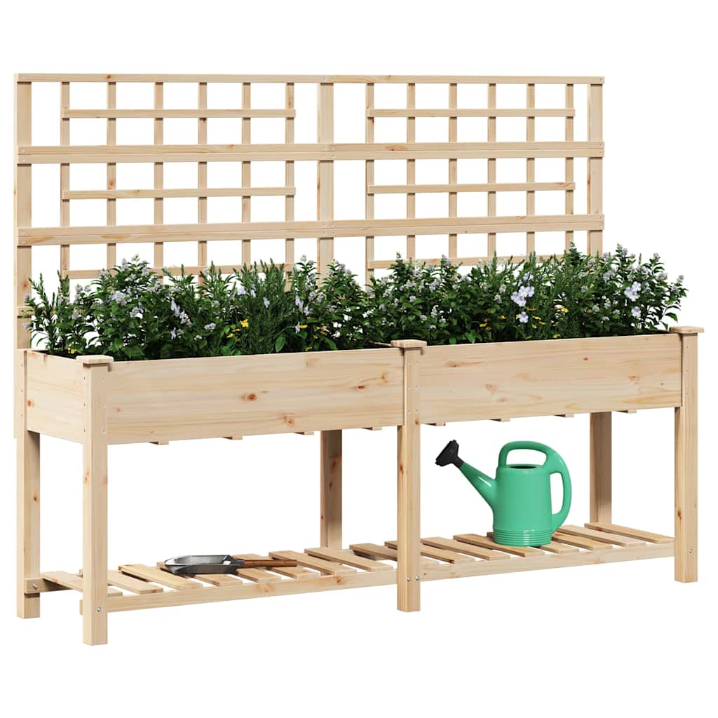 Garten-Pflanzgefäß mit Regal Beige 203,5 x 54 x 152,5 cm