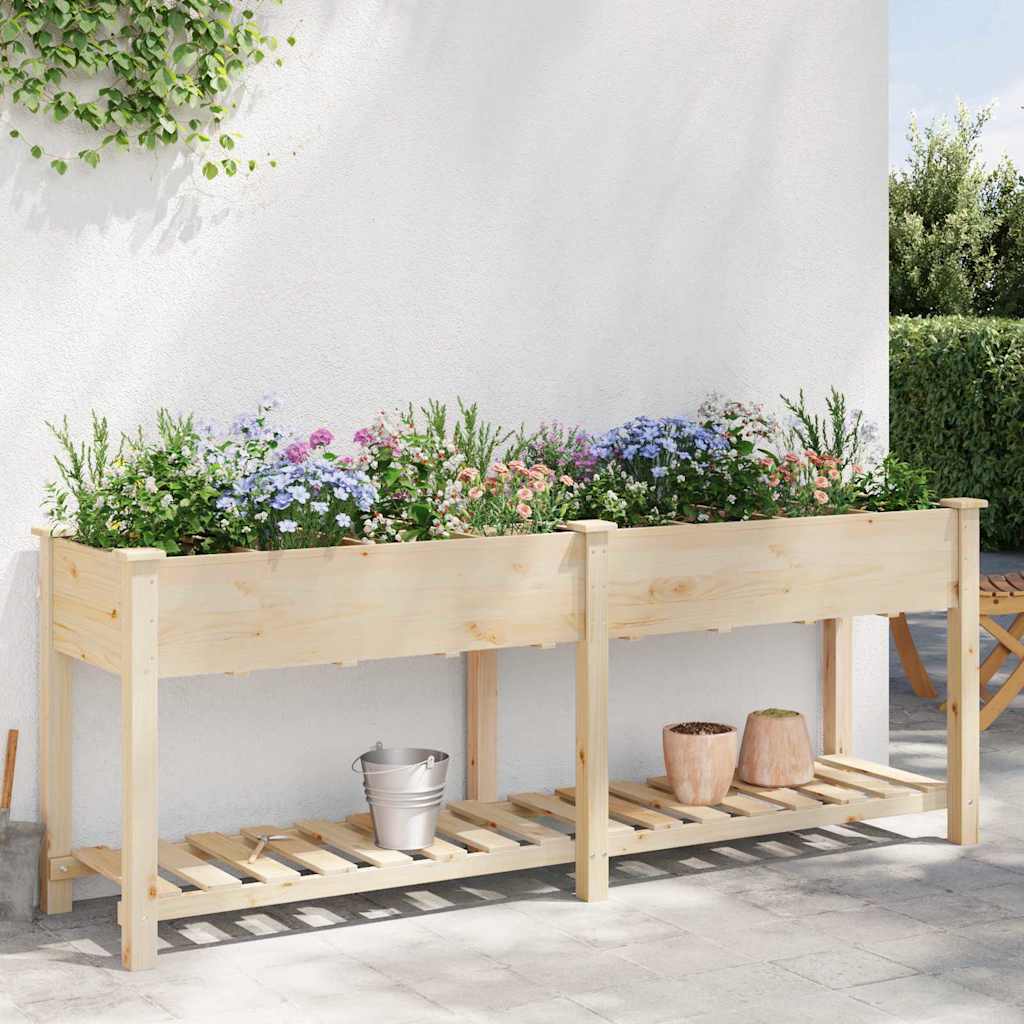 Garten-Pflanzgefäß mit Regal Beige 203,5 x 53 x 76,5 cm