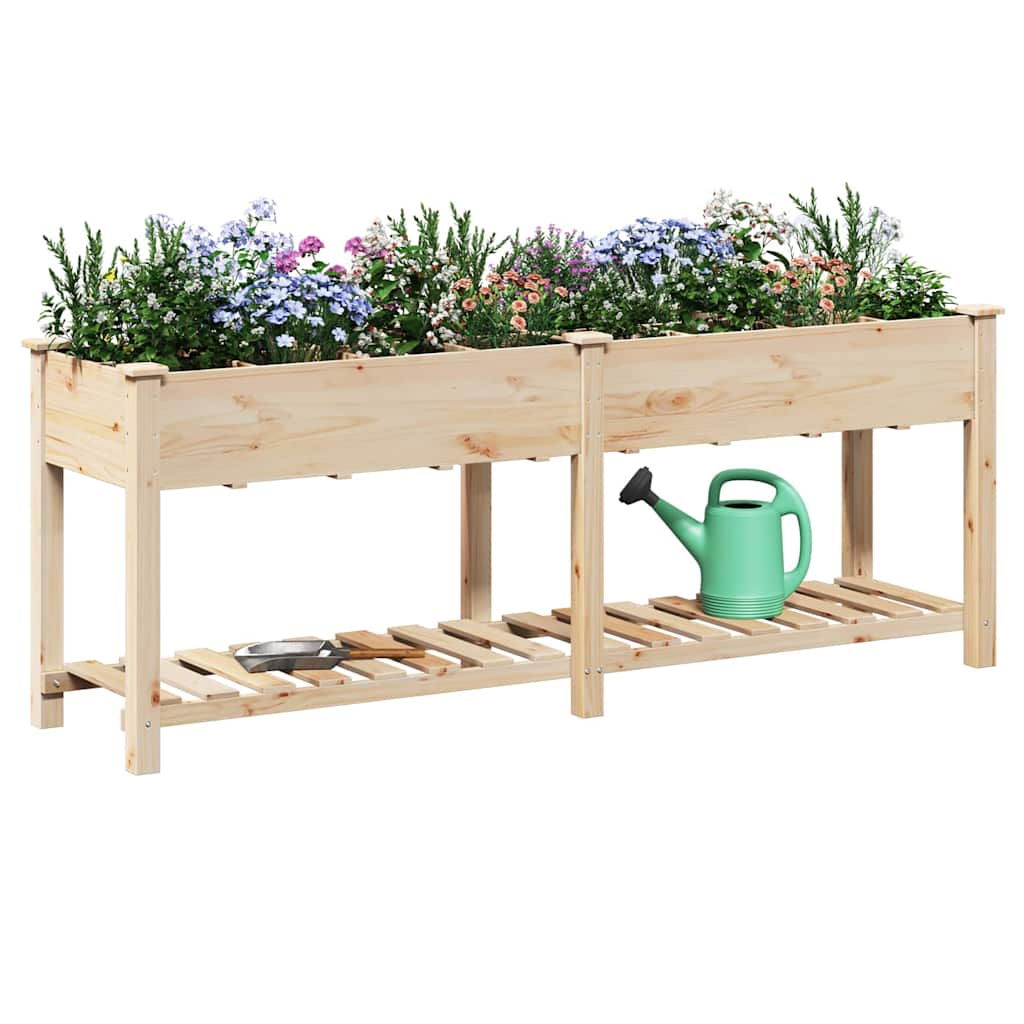 Garten-Pflanzgefäß mit Regal Beige 203,5 x 53 x 76,5 cm