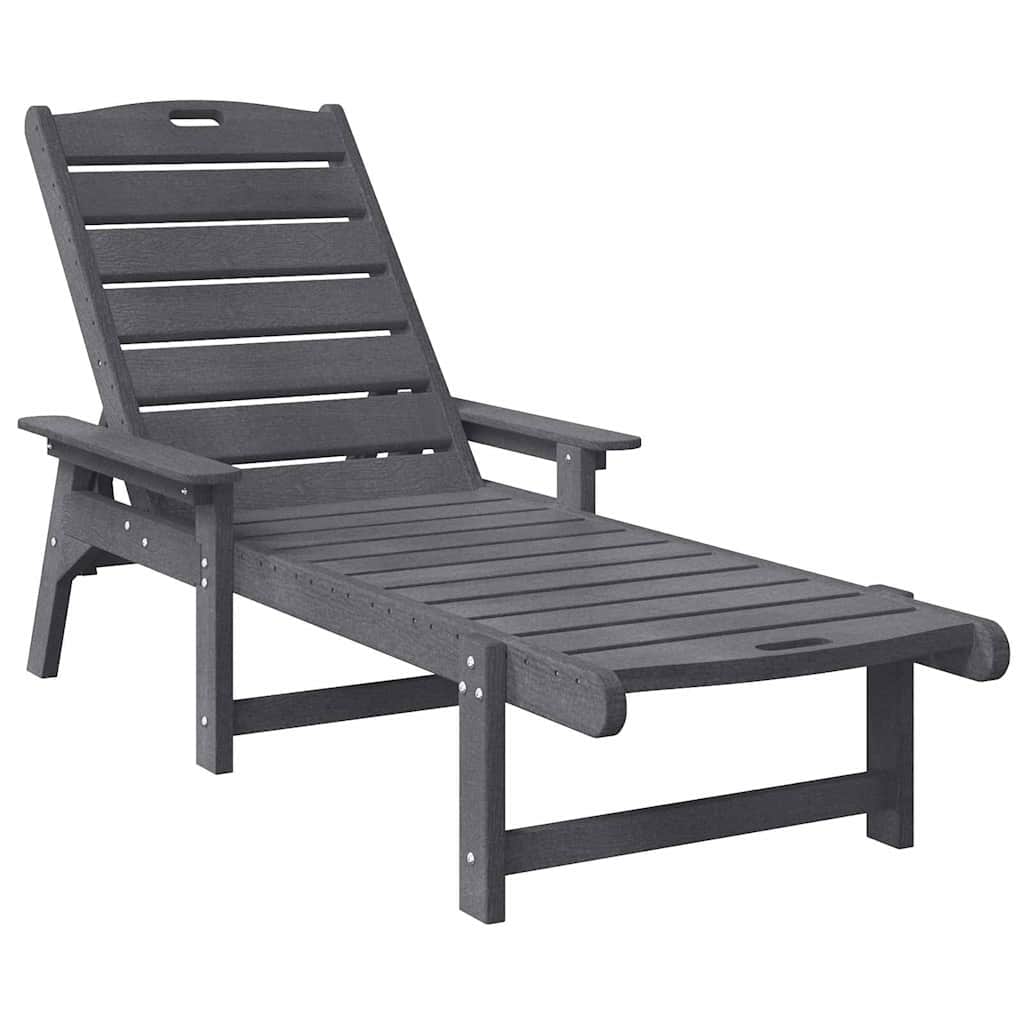Sonnenliege 2 pcs Hellgrau 195,5 x 53 x 98,5 cm Polyethylen