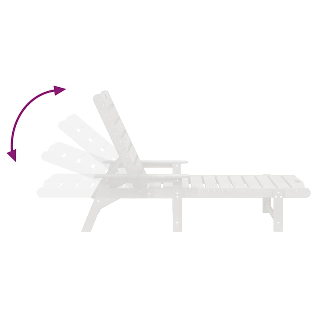 Sonnenliege 3 pcs Weiß Polyethylen