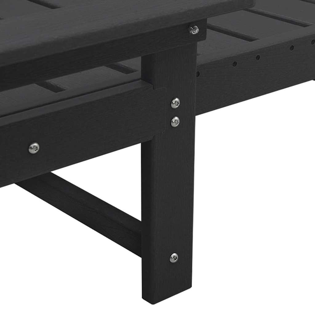 Sonnenliege 3 pcs Schwarz Polyethylen