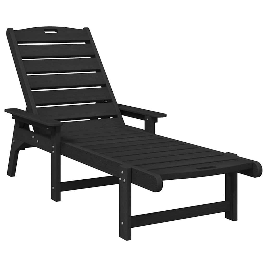 Sonnenliege 3 pcs Schwarz Polyethylen