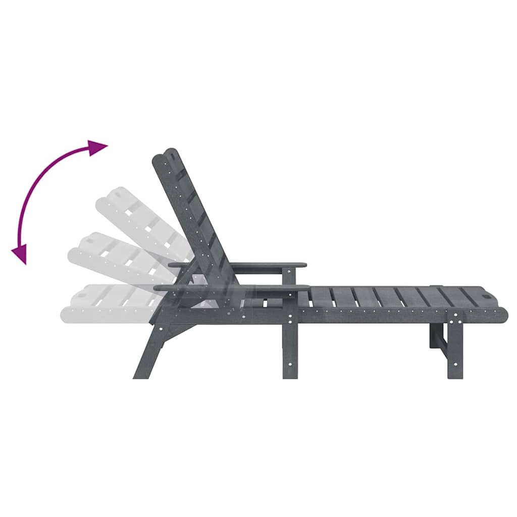 Sonnenliege 3 pcs Hellgrau Polyethylen