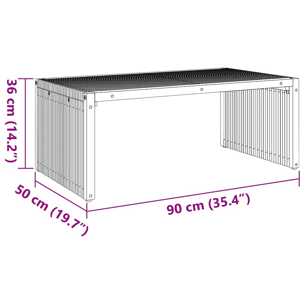 Garten-Beistelltisch Braun 90 x 50 x 36 cm Massivholz Teak