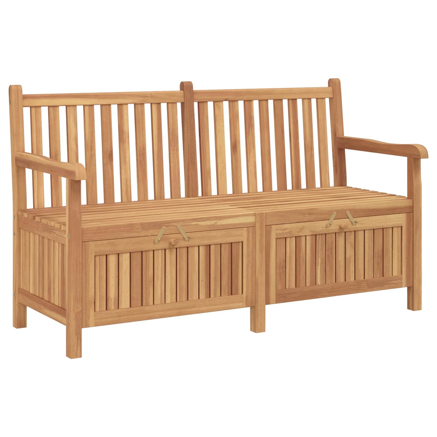 Gartenbank mit Speicher 150 x 60 x 90 cm Massivholz Teak