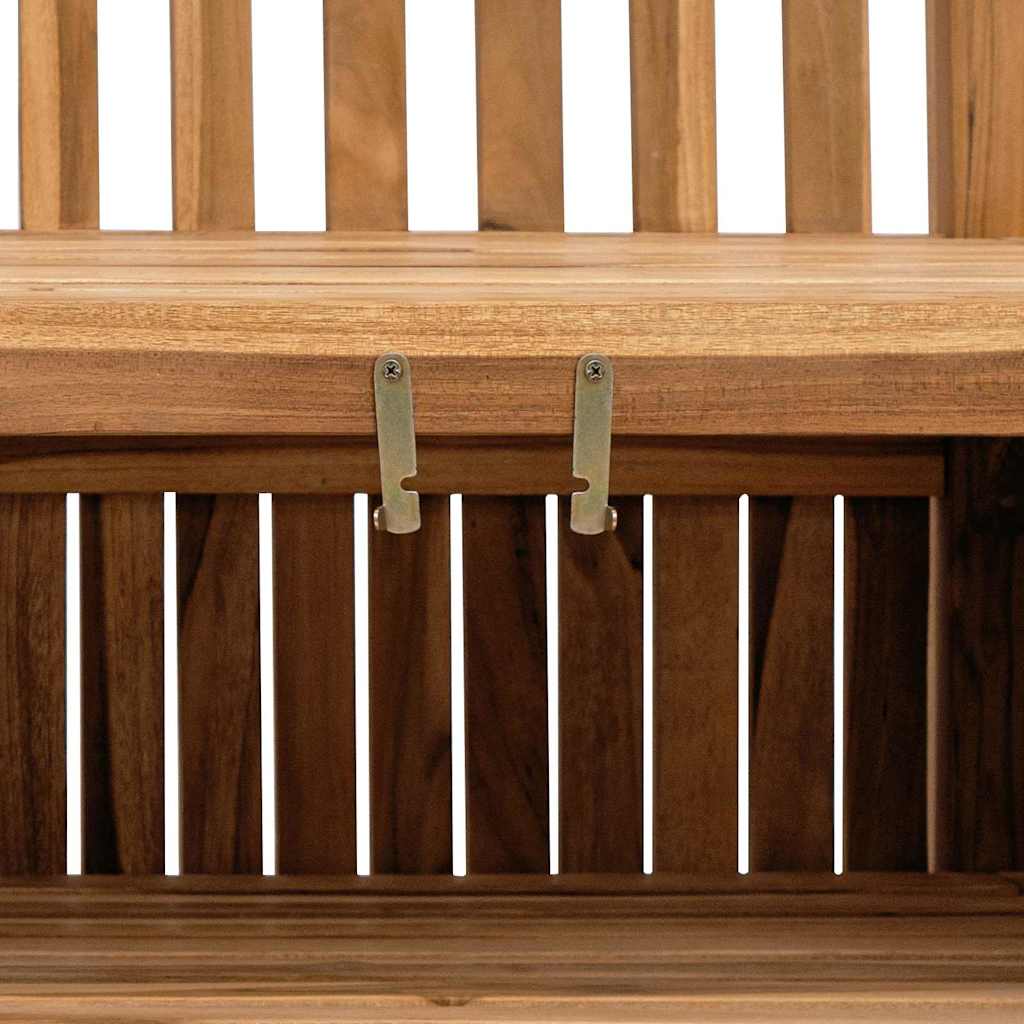 Gartenbank mit Speicher 180 x 60 x 90 cm Massivholz Teak