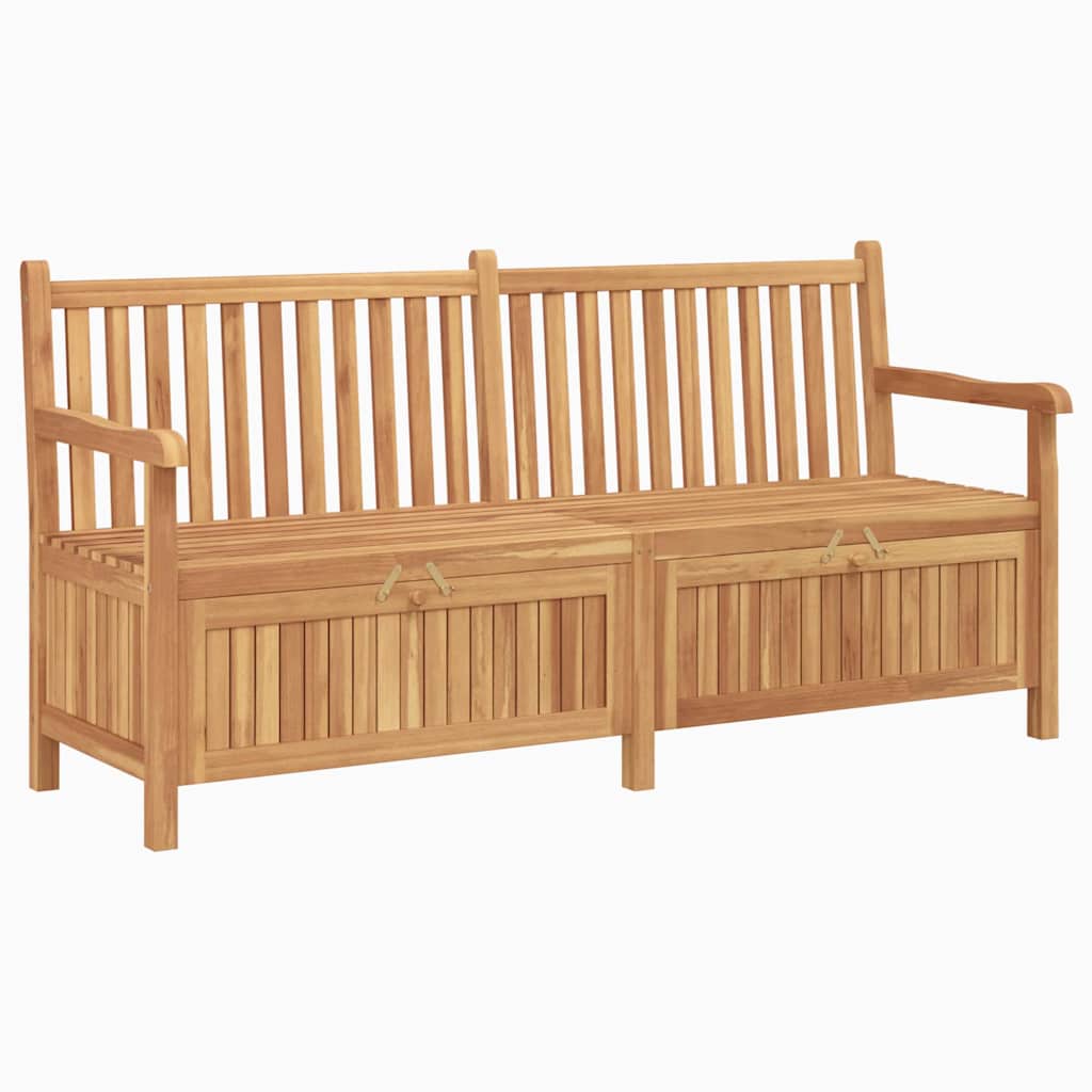 Gartenbank mit Speicher 180 x 60 x 90 cm Massivholz Teak
