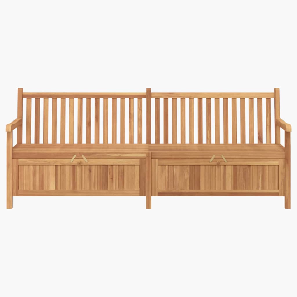 Gartenbank mit Speicher 228 x 60 x 90 cm Massivholz Teak