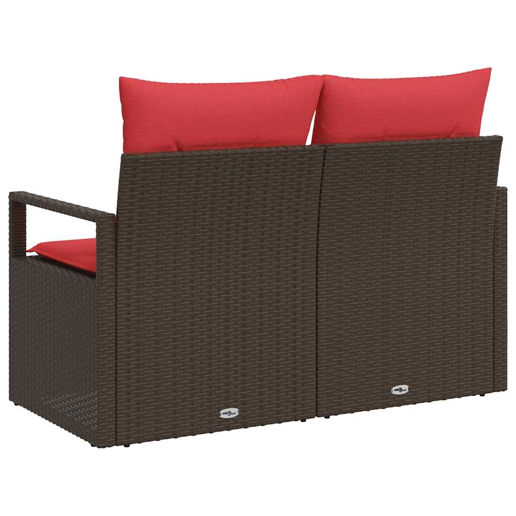 Garten-Sofa mit Kissen 120 x 62 x 69 cm Poly-Rattan