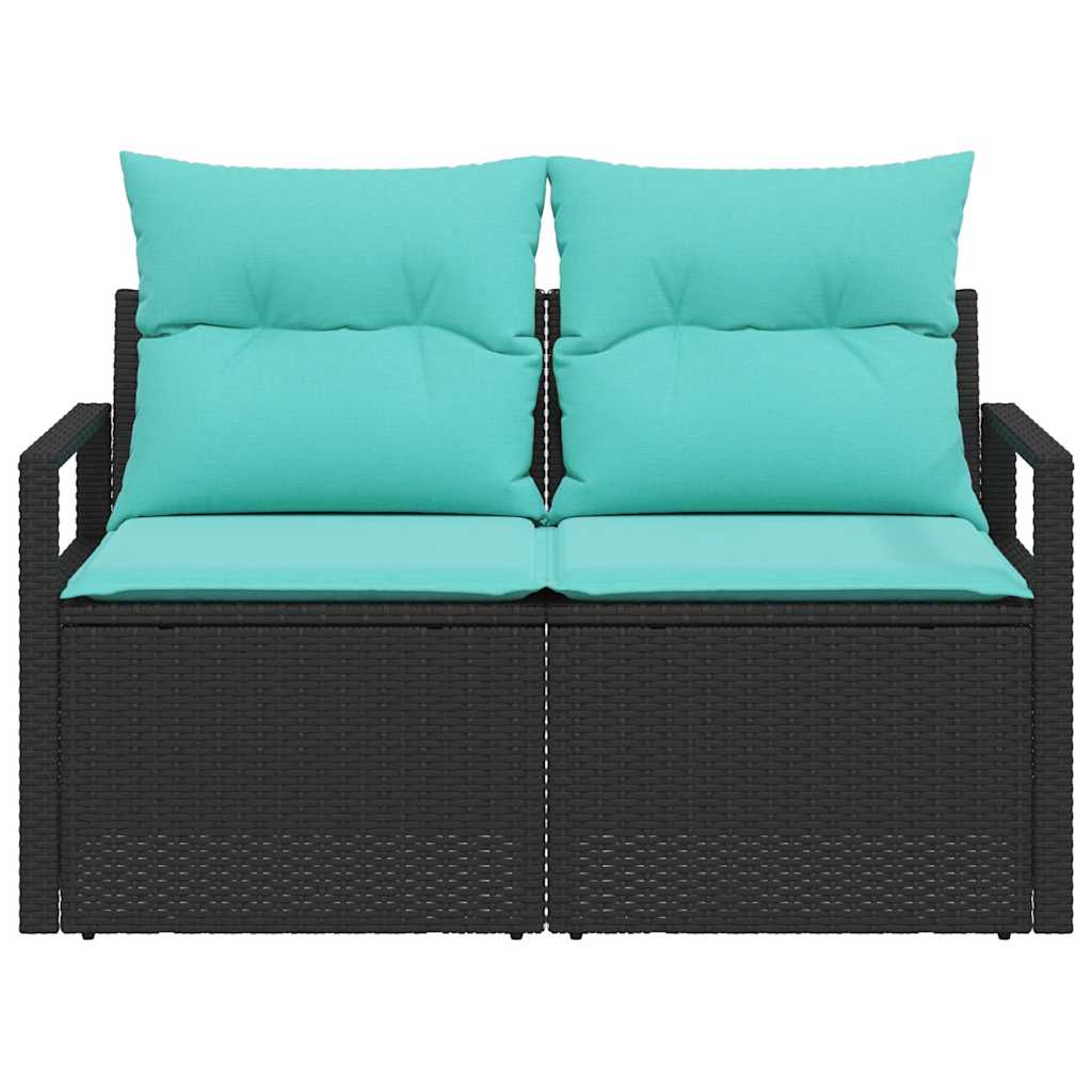 Garten-Sofa mit Kissen 120 x 62 x 69 cm Poly-Rattan