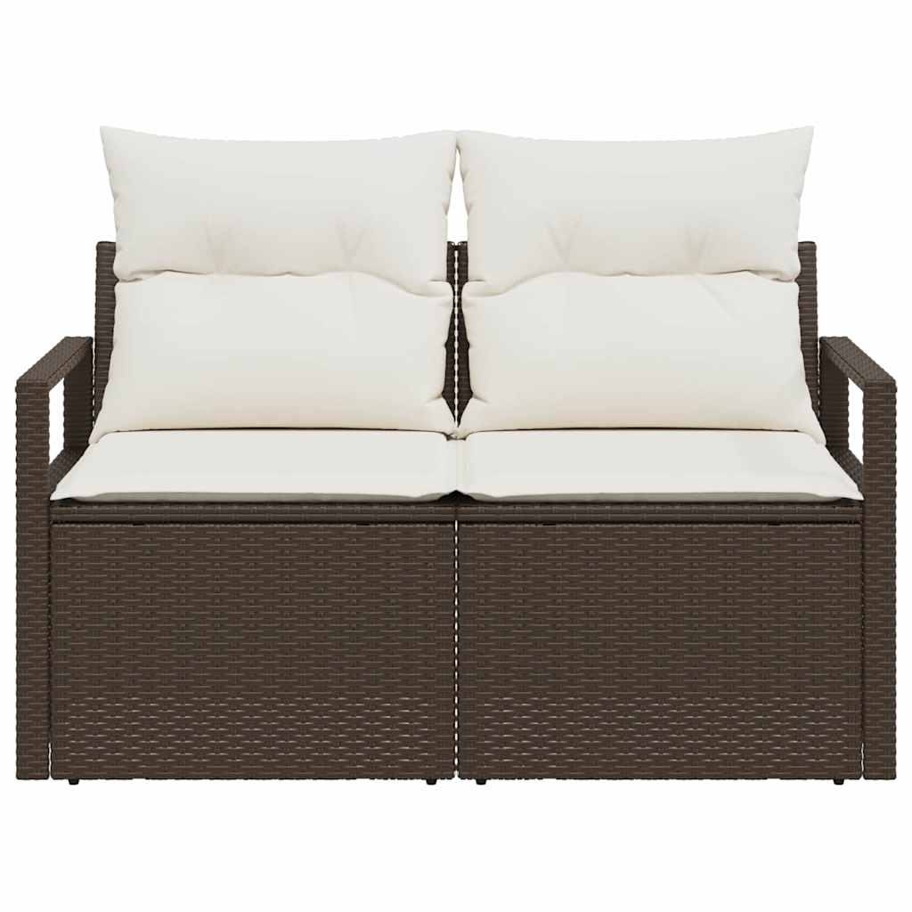 Garten-Sofa mit Kissen 120 x 62 x 69 cm Poly-Rattan