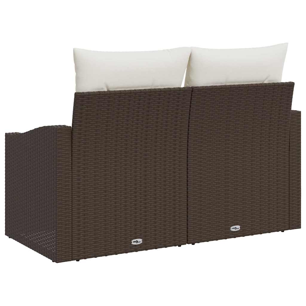 Garten-Sofa mit Kissen 123 x 62 x 69 cm Poly-Rattan