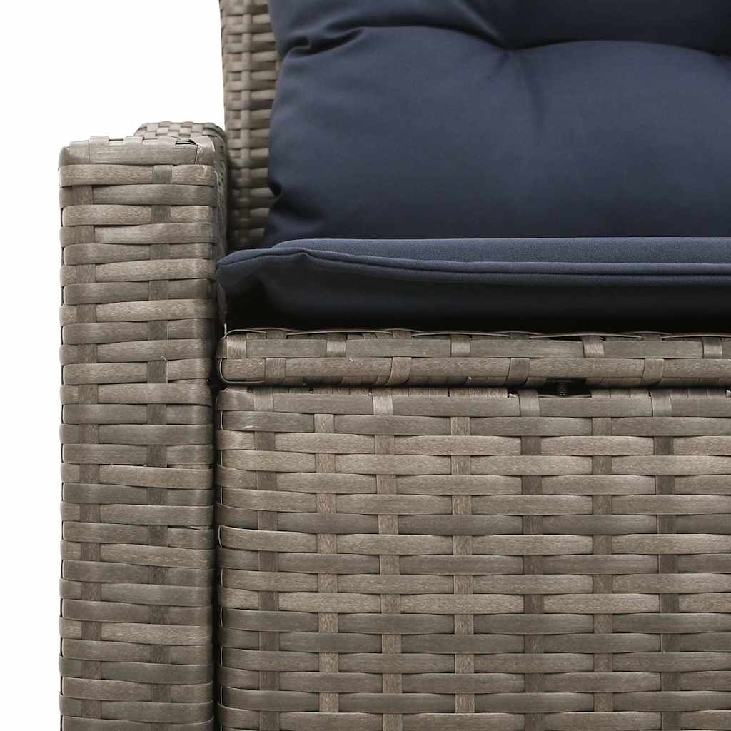 Gartensofa Grau 123 x 62 x 69cm Poly-Rattan