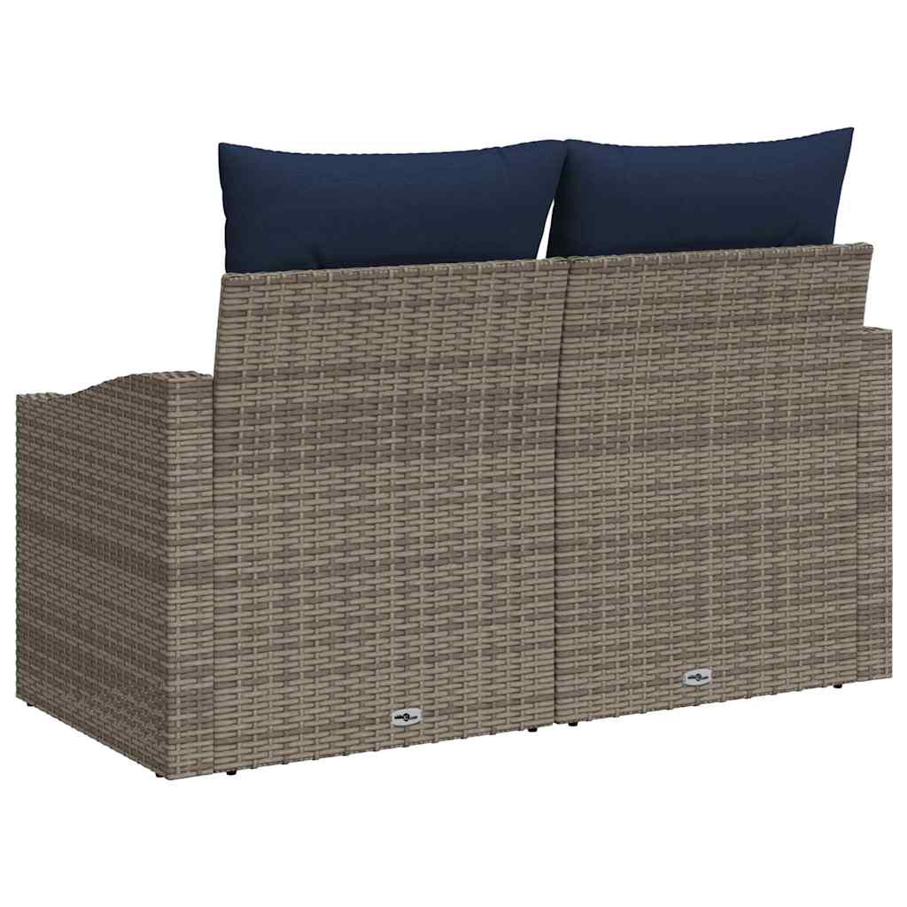Gartensofa Grau 123 x 62 x 69cm Poly-Rattan