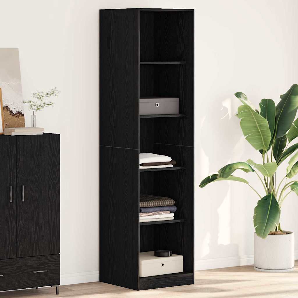 Kleiderschrank mit Regal Schwarz Eichen-Optik 50 x 50 x 200 cm