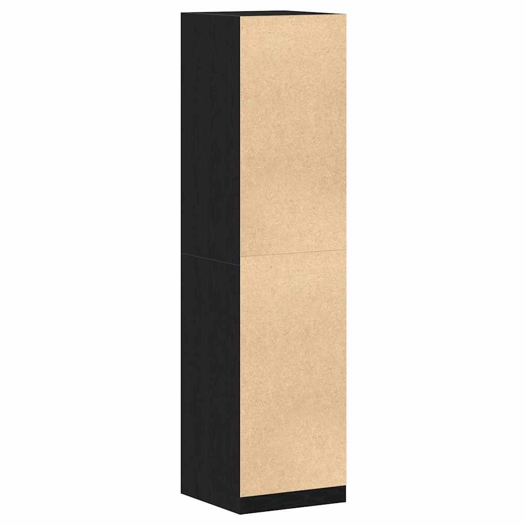 Kleiderschrank mit Regal Schwarz Eichen-Optik 50 x 50 x 200 cm