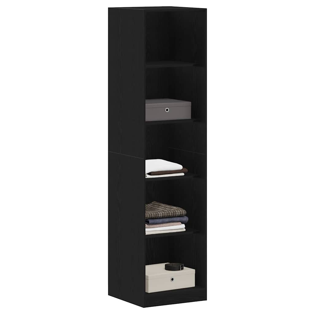Kleiderschrank mit Regal Schwarz Eichen-Optik 50 x 50 x 200 cm