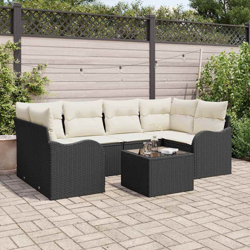Gartensofa-set Schwarz 55 x 55 x 37 cm Poly-Rattan