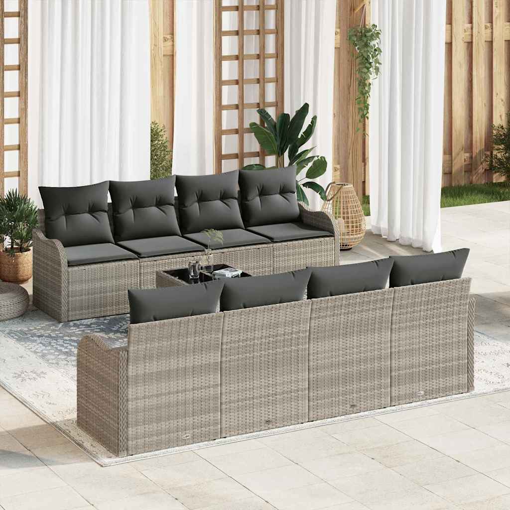 Gartensofa-set Hellgrau 55 x 55 x 37 cm Poly-Rattan