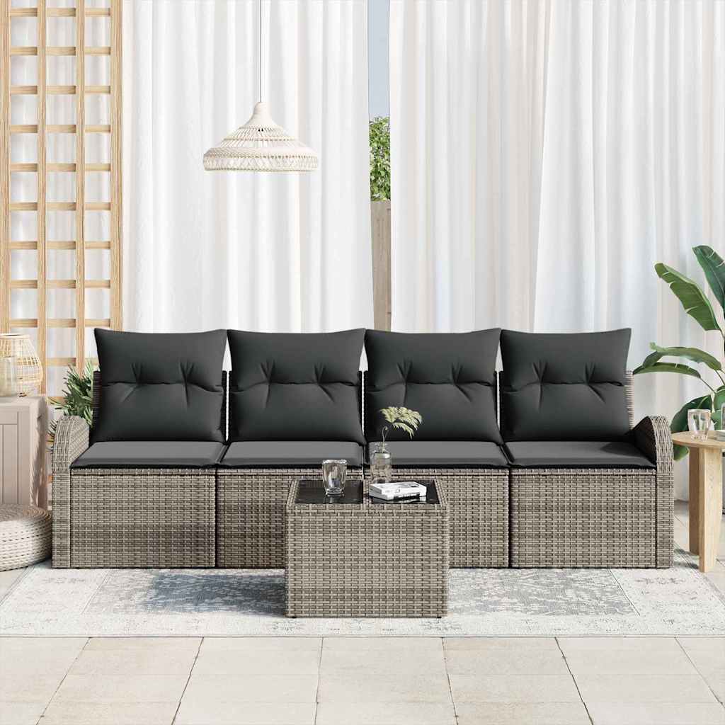 Gartensofa-set Grau 55 x 55 x 37 cm Poly-Rattan