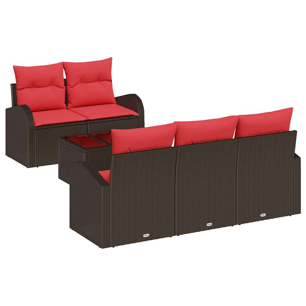 Sofa Set mit Kissen 6 pcs Braun Polyester