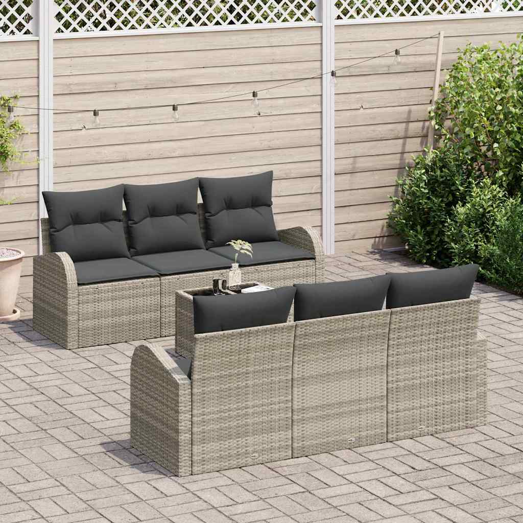 Gartensofa-set Hellgrau 55 x 55 x 37 cm Poly-Rattan
