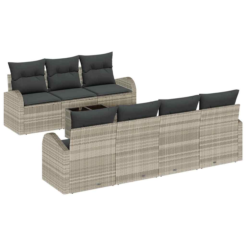 Gartensofa-set Hellgrau 55 x 55 x 37 cm Poly-Rattan