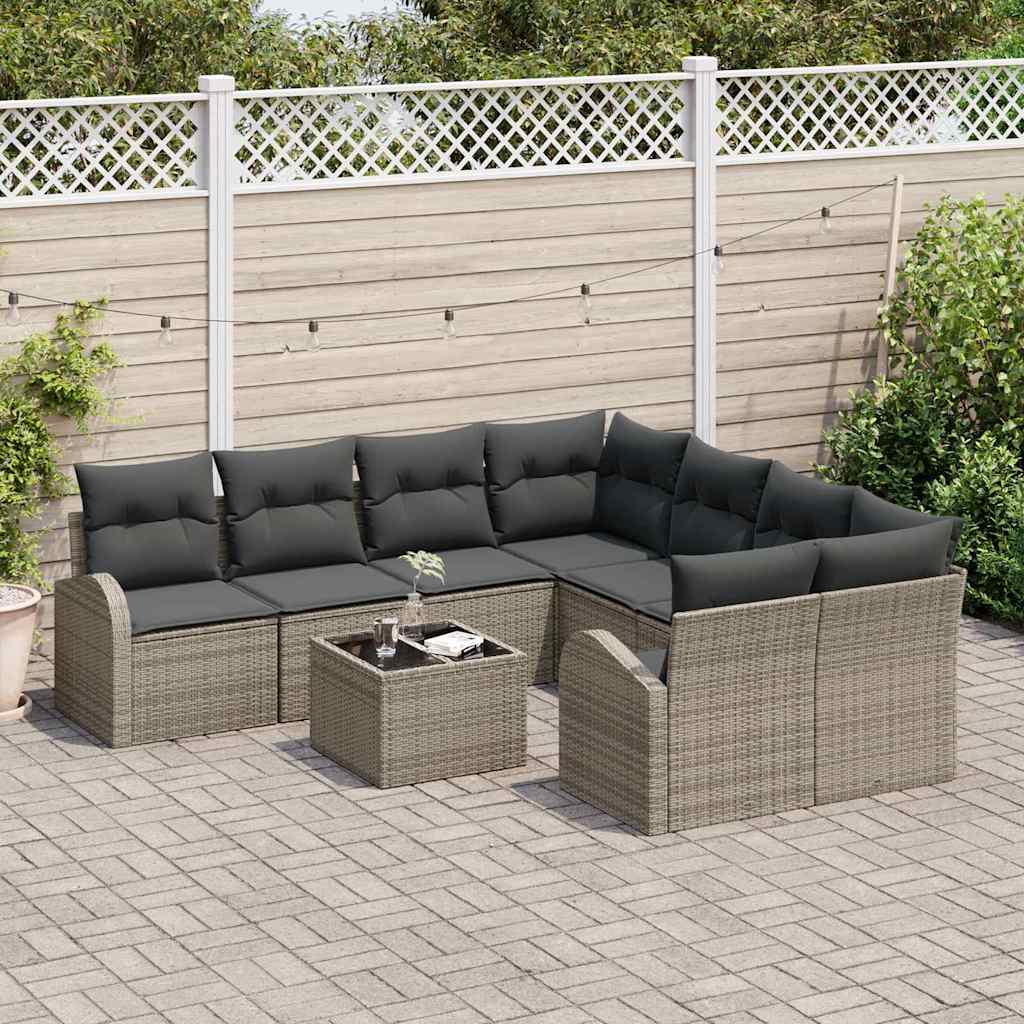 Gartensofa-set Grau 55 x 55 x 37 cm Poly-Rattan