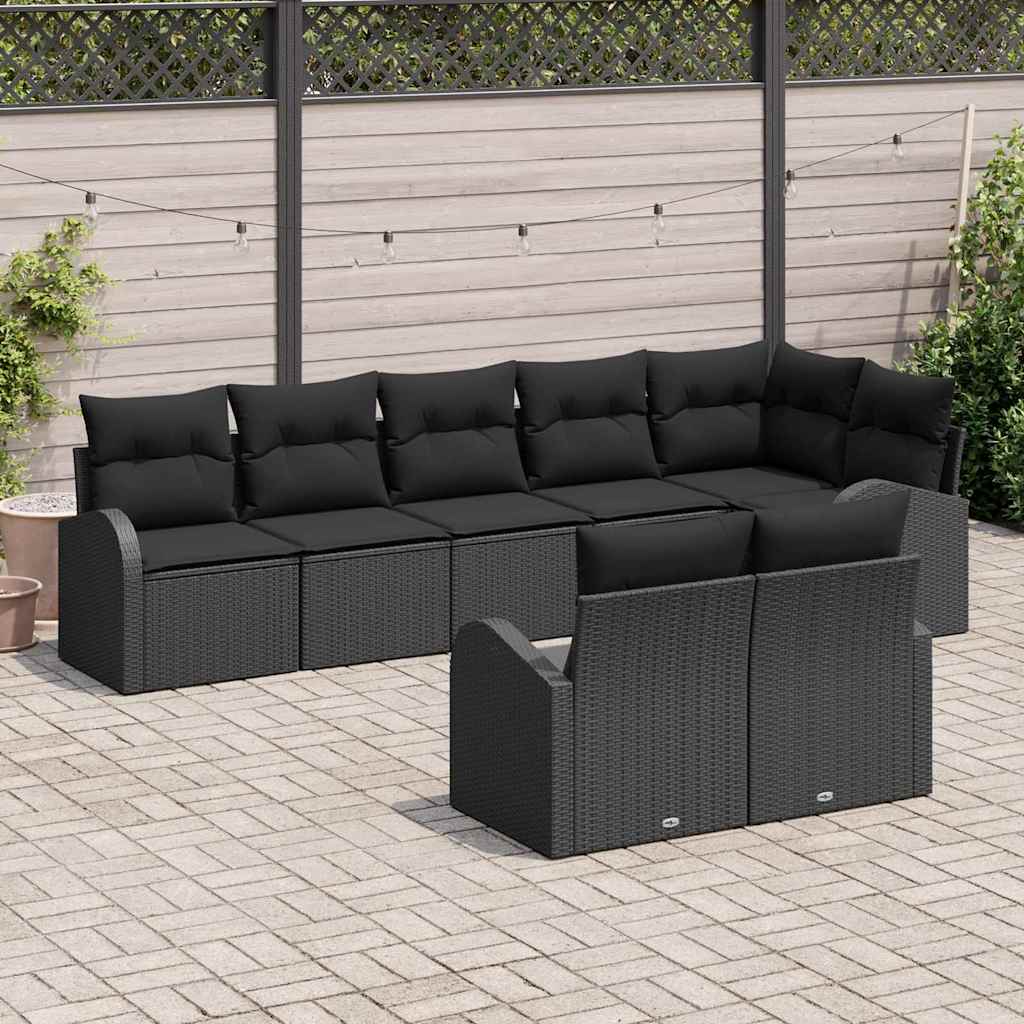 Gartensofa-set 8 pcs Poly-Rattan