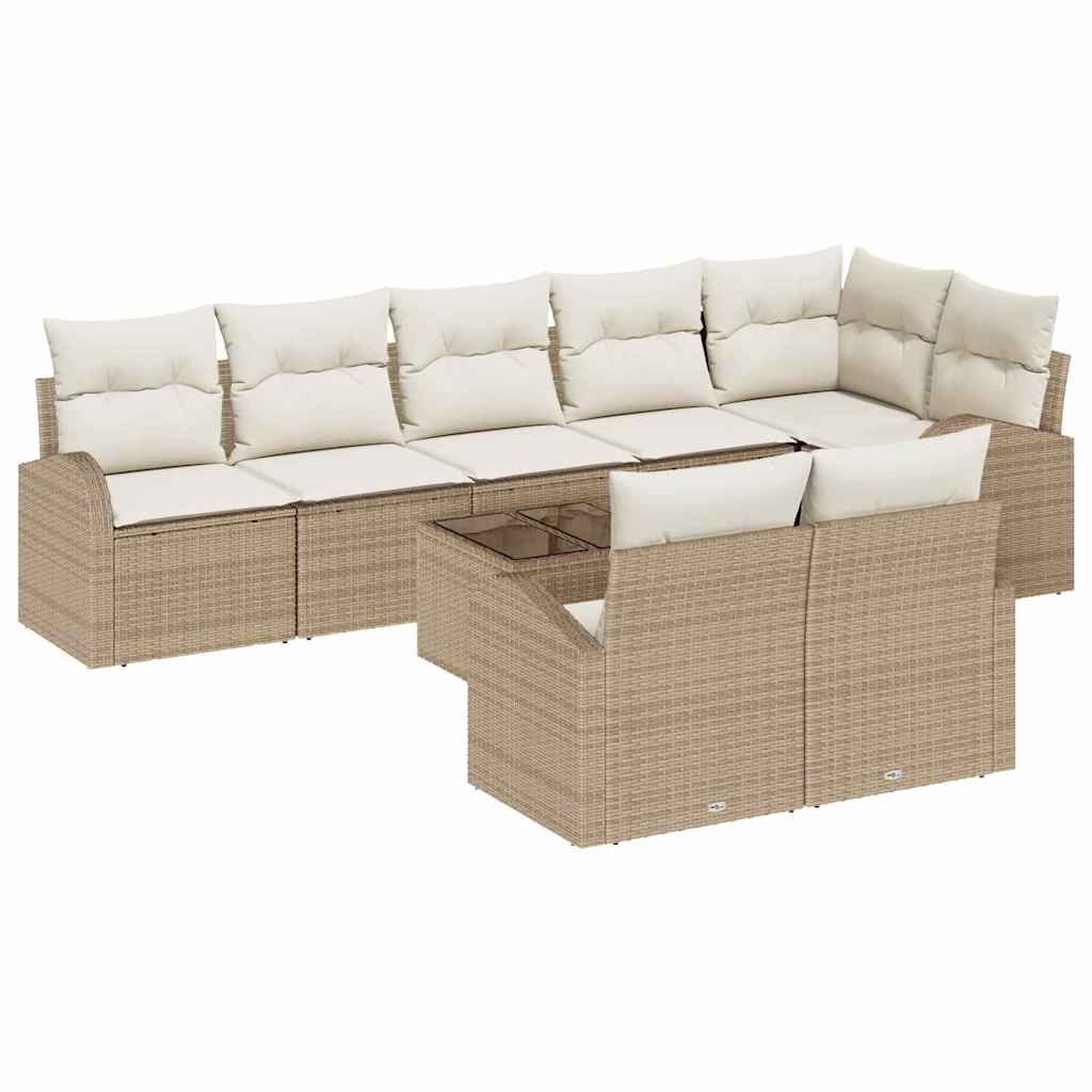 Gartensofa-set 9 pcs Poly-Rattan
