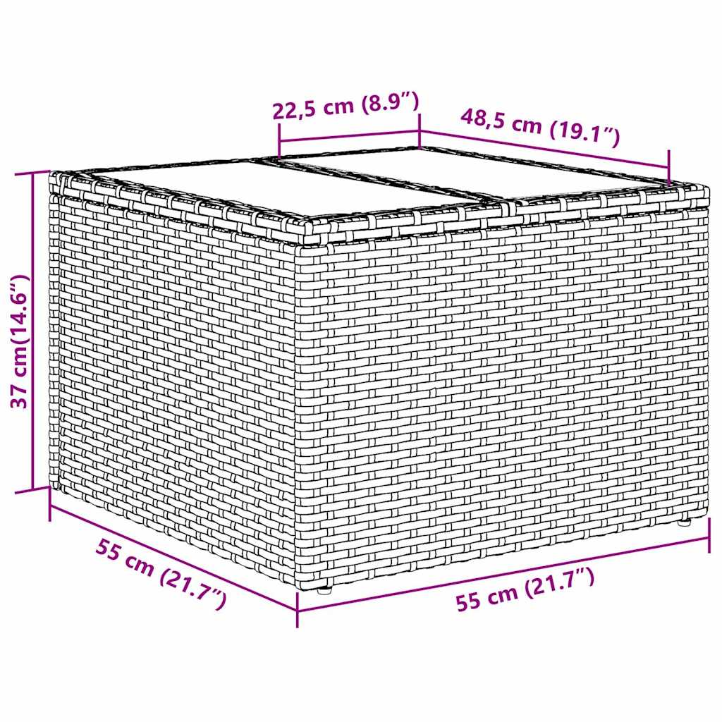 Sofa Set mit Kissen 7 pcs Schwarz und Creme Poly Rattan