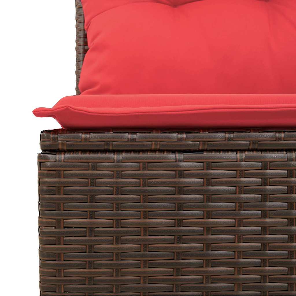 Garten-Sofa-Set mit Kissen 8 pcs Braun und Rot