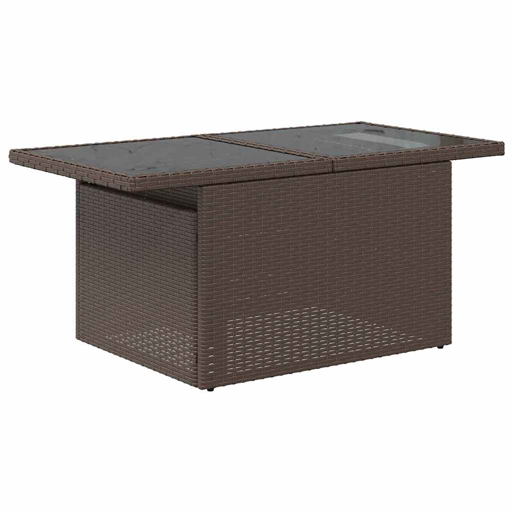 Gartensofa-set mit Kissen 10 pcs Braun und Creme Poly-Rattan