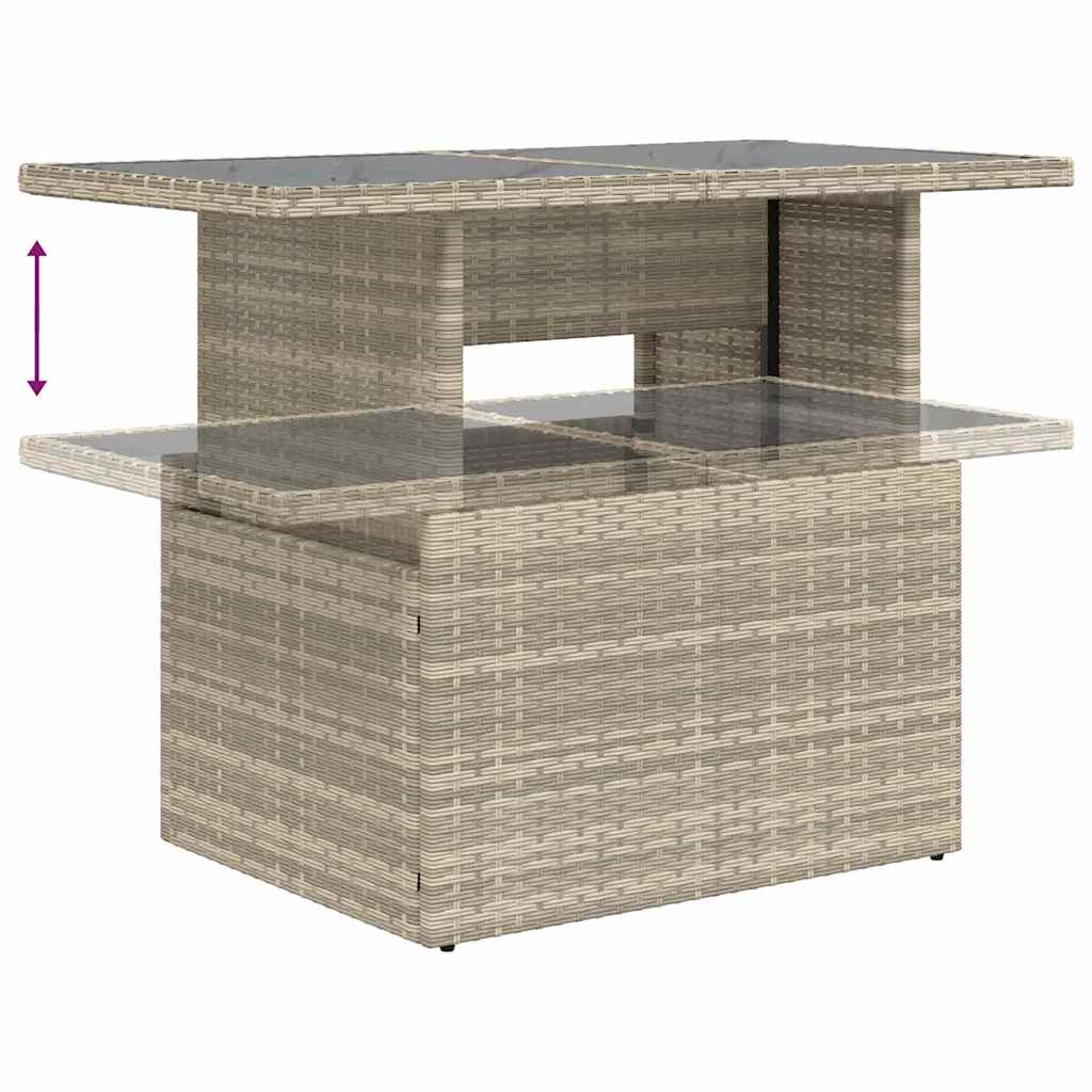 Garten-Sofa-Set mit Kissen mit Speicher 11 pcs Hellgrau