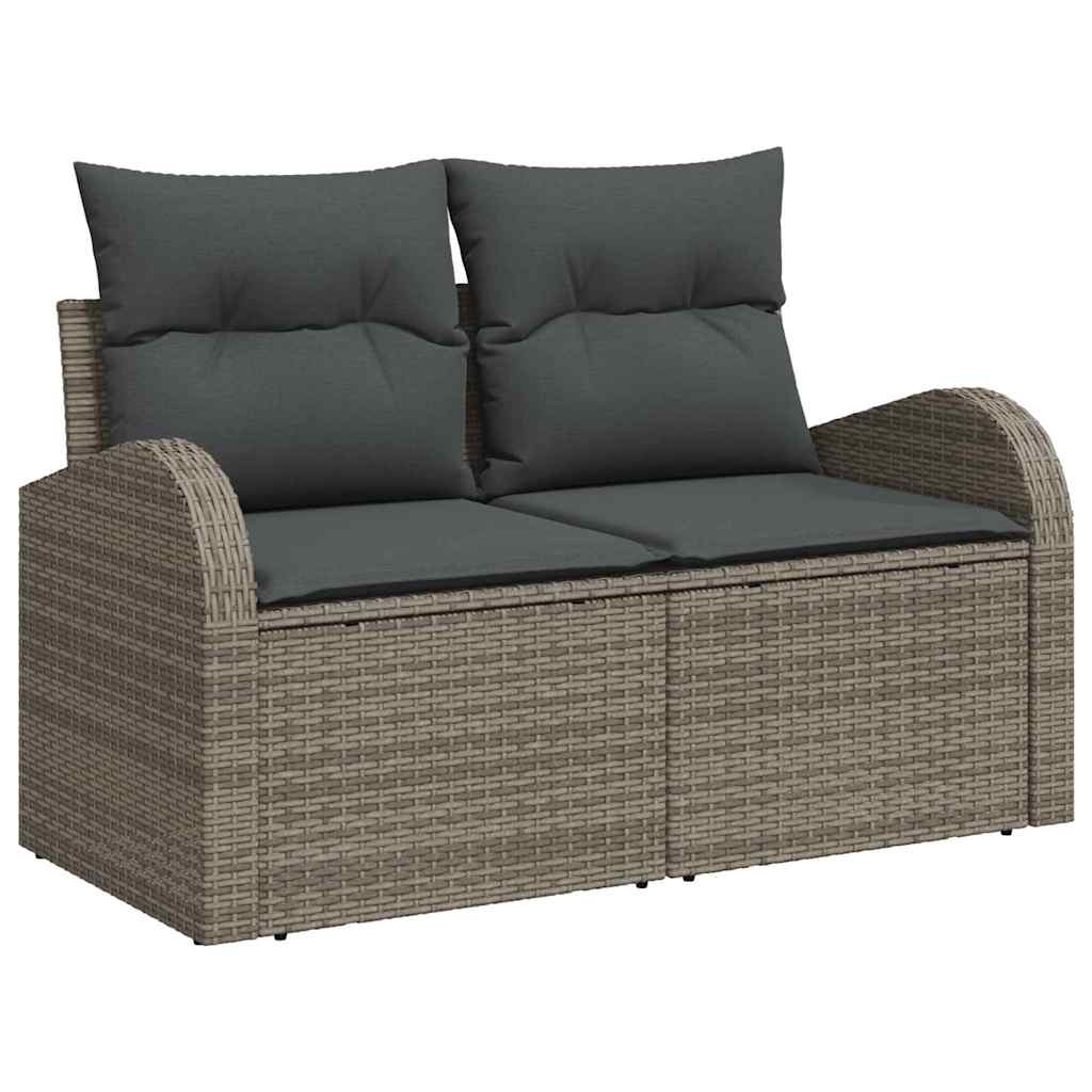 Garten-Sofa-Set mit Kissen 5 pcs Grau