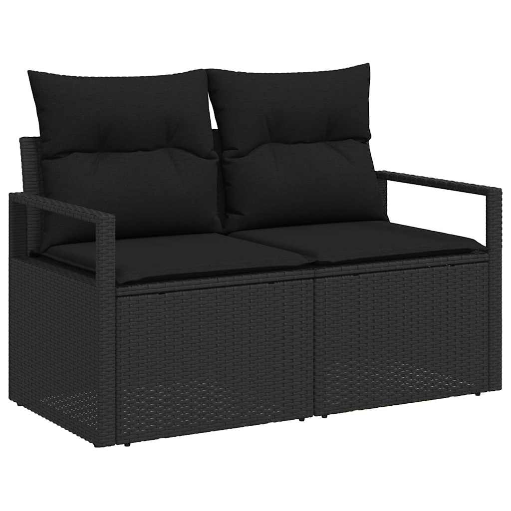 Garten Essgruppe mit Kissen 9 pcs Schwarz und Braun