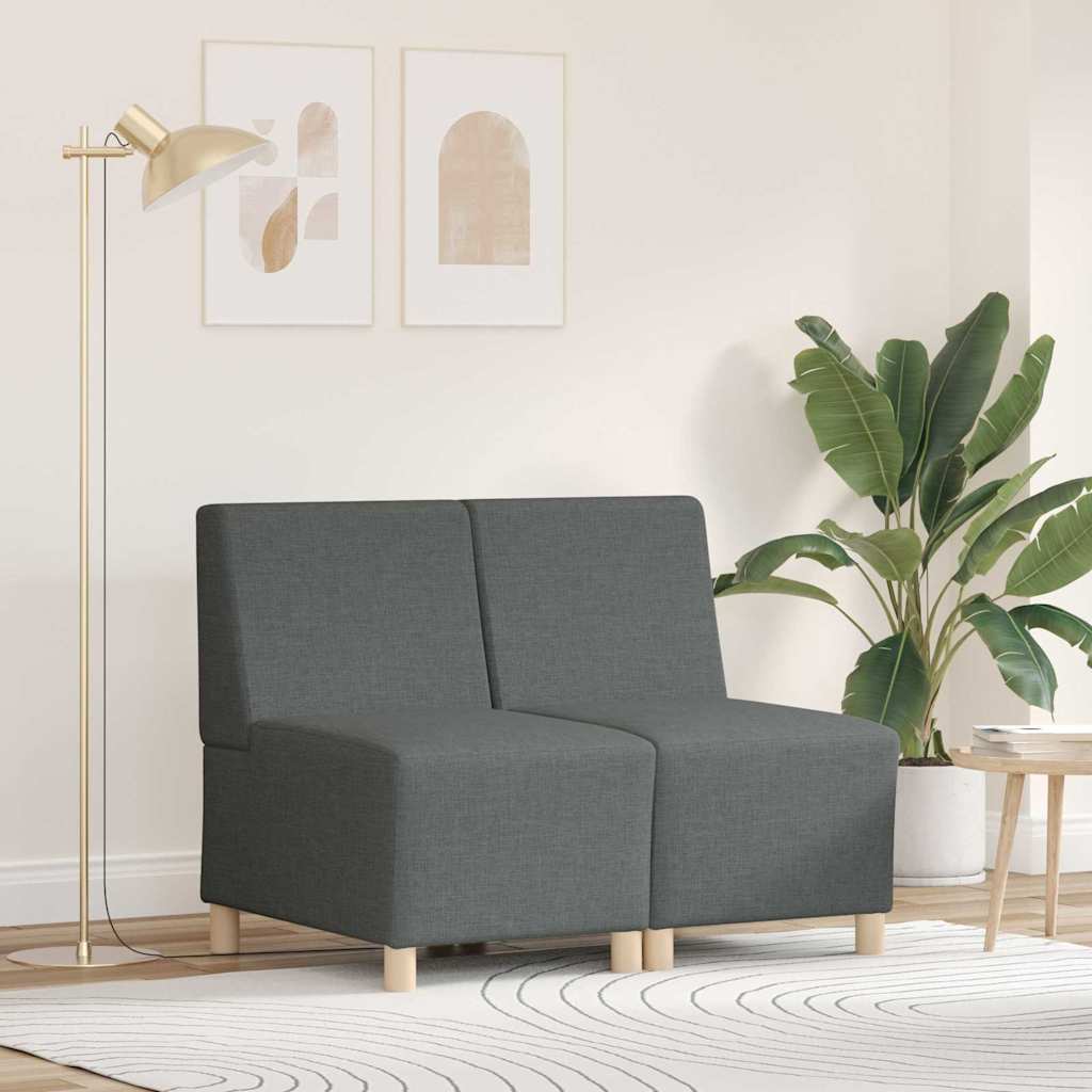Modulares Armfreies Sofa 2 pcs Dunkelgrau 55 x 74 x 82 cm Stoff
