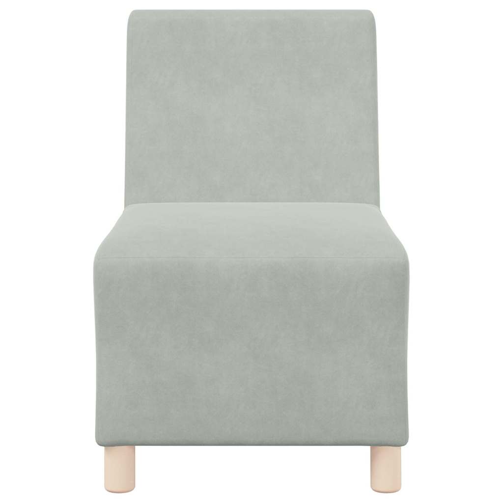 Modulares Armfreies Sofa 2 pcs Hellgrau 55 x 74 x 82 cm Samt