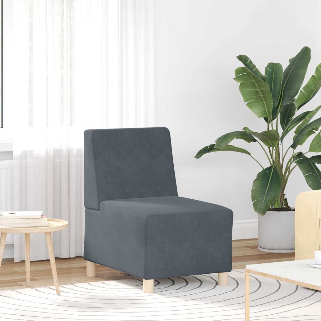 Modulares Armfreies Sofa 2 pcs Dunkelgrau 55 x 74 x 82 cm Samt