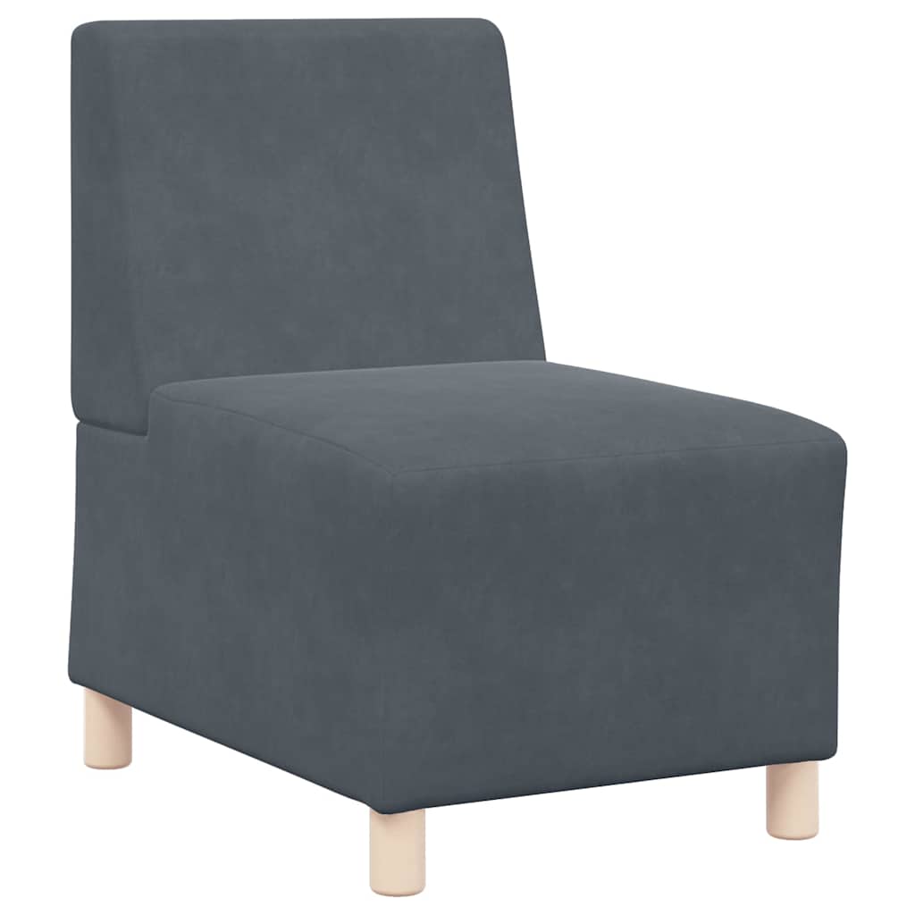 Modulares Armfreies Sofa 2 pcs Dunkelgrau 55 x 74 x 82 cm Samt