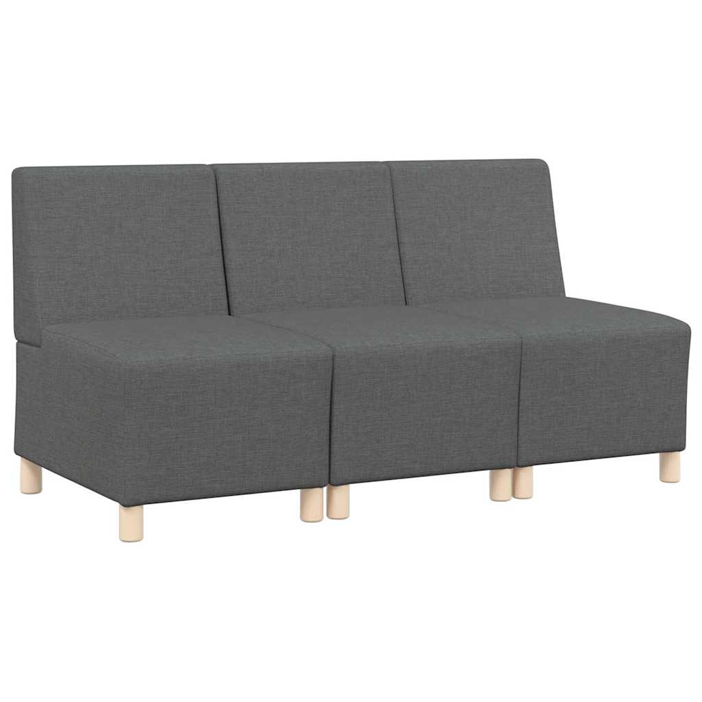 Modulares Armfreies Sofa 3 pcs Dunkelgrau 55 x 74 x 82 cm Stoff