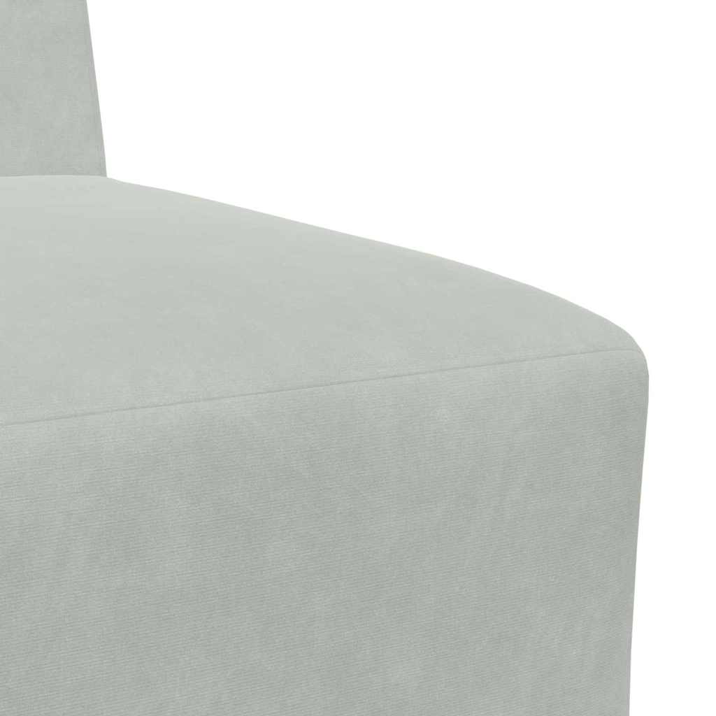 Modulares Armfreies Sofa 3 pcs Hellgrau 55 x 74 x 82 cm Samt